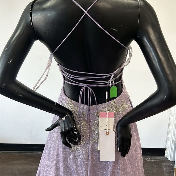 Cecilia Couture 2521 Size 4 Lavender Beaded Ball gown Tie Up Back NWT - Picture 9 of 11